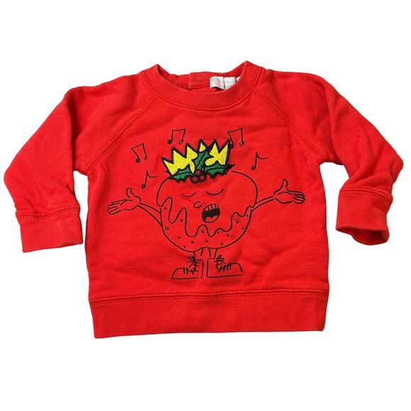 Stella McCartney Kids Baby Christmas Holiday Red Sweater Sweatshirt 6 Months - Picture 1 of 6